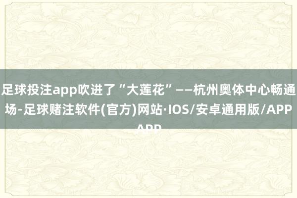 足球投注app吹进了“大莲花”——杭州奥体中心畅通场-足球赌注软件(官方)网站·IOS/安卓通用版/APP
