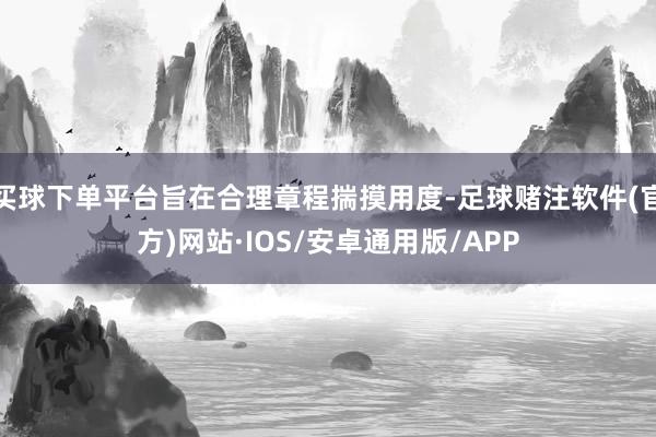 买球下单平台旨在合理章程揣摸用度-足球赌注软件(官方)网站·IOS/安卓通用版/APP