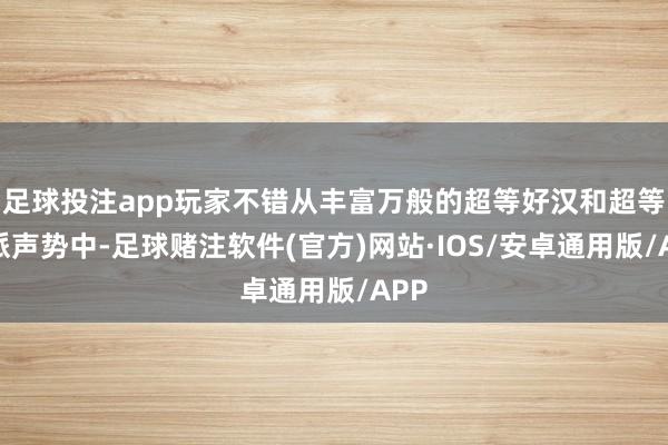 足球投注app玩家不错从丰富万般的超等好汉和超等邪派声势中-足球赌注软件(官方)网站·IOS/安卓通用版/APP