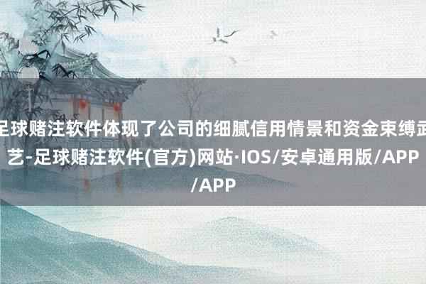 足球赌注软件体现了公司的细腻信用情景和资金束缚武艺-足球赌注软件(官方)网站·IOS/安卓通用版/APP