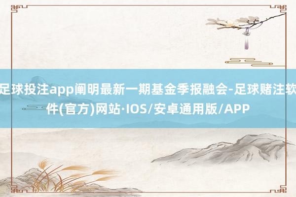 足球投注app阐明最新一期基金季报融会-足球赌注软件(官方)网站·IOS/安卓通用版/APP