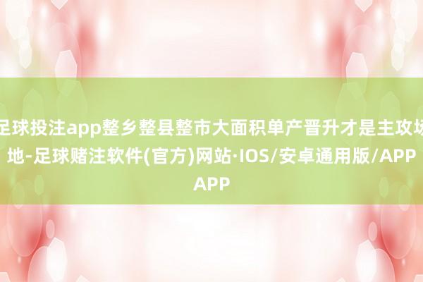 足球投注app整乡整县整市大面积单产晋升才是主攻场地-足球赌注软件(官方)网站·IOS/安卓通用版/APP