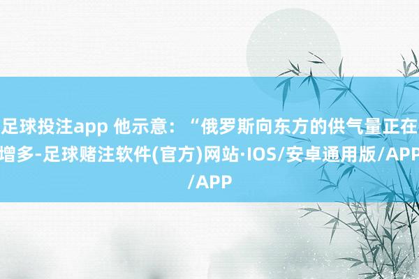 足球投注app 他示意：“俄罗斯向东方的供气量正在增多-足球赌注软件(官方)网站·IOS/安卓通用版/APP