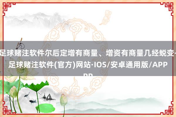 足球赌注软件尔后定增有商量、增资有商量几经蜕变-足球赌注软件(官方)网站·IOS/安卓通用版/APP