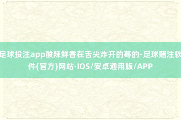 足球投注app酸辣鲜香在舌尖炸开的蓦的-足球赌注软件(官方)网站·IOS/安卓通用版/APP