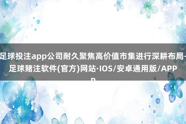 足球投注app公司耐久聚焦高价值市集进行深耕布局-足球赌注软件(官方)网站·IOS/安卓通用版/APP