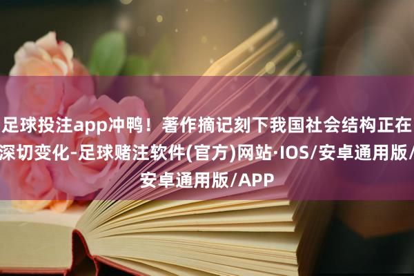 足球投注app冲鸭！著作摘记刻下我国社会结构正在发生深切变化-足球赌注软件(官方)网站·IOS/安卓通用版/APP