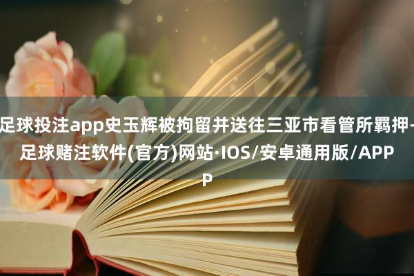 足球投注app史玉辉被拘留并送往三亚市看管所羁押-足球赌注软件(官方)网站·IOS/安卓通用版/APP