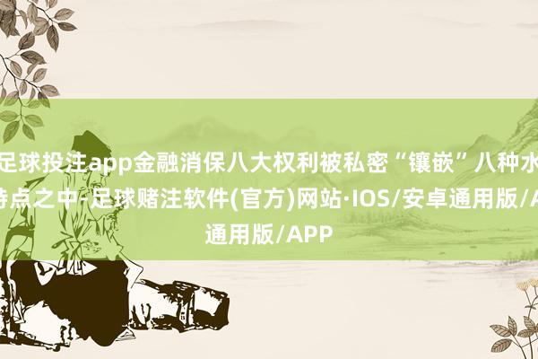 足球投注app金融消保八大权利被私密“镶嵌”八种水晶特点之中-足球赌注软件(官方)网站·IOS/安卓通用版/APP