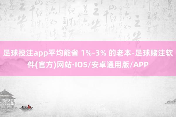 足球投注app平均能省 1%-3% 的老本-足球赌注软件(官方)网站·IOS/安卓通用版/APP