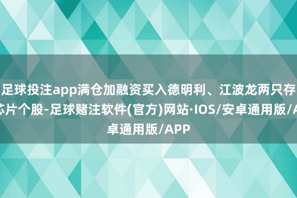 足球投注app满仓加融资买入德明利、江波龙两只存储芯片个股-足球赌注软件(官方)网站·IOS/安卓通用版/APP